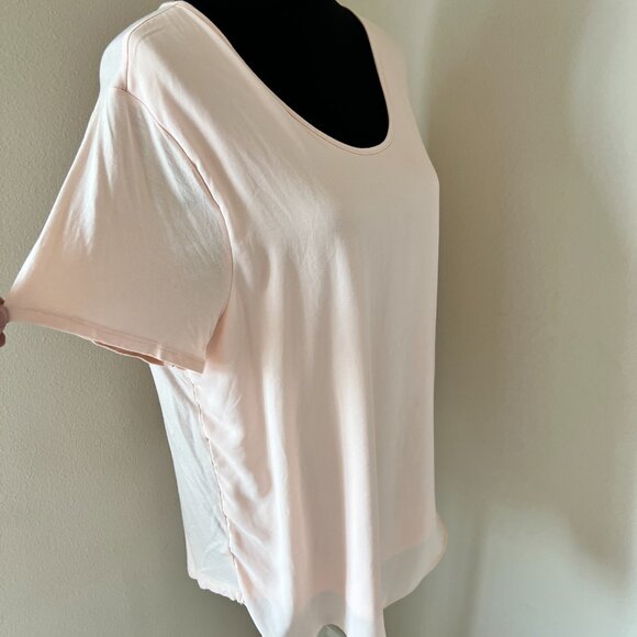 Ann Taylor LOFT Mixed Media Top Blouse - Peach - Size XL - Picture 2 of 9
